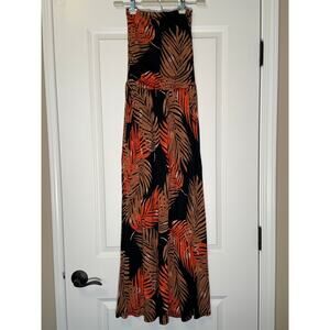 Bandeau Print Maxi Dress XS